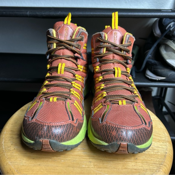 Columbia talus ridge orange brown yellow lace boots - Picture 2 of 7
